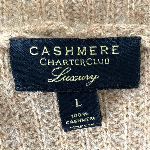 Charter Club Luxury 100% Cashmere Open-Front Long Vest Light Camel Brown - Picture 9 of 9